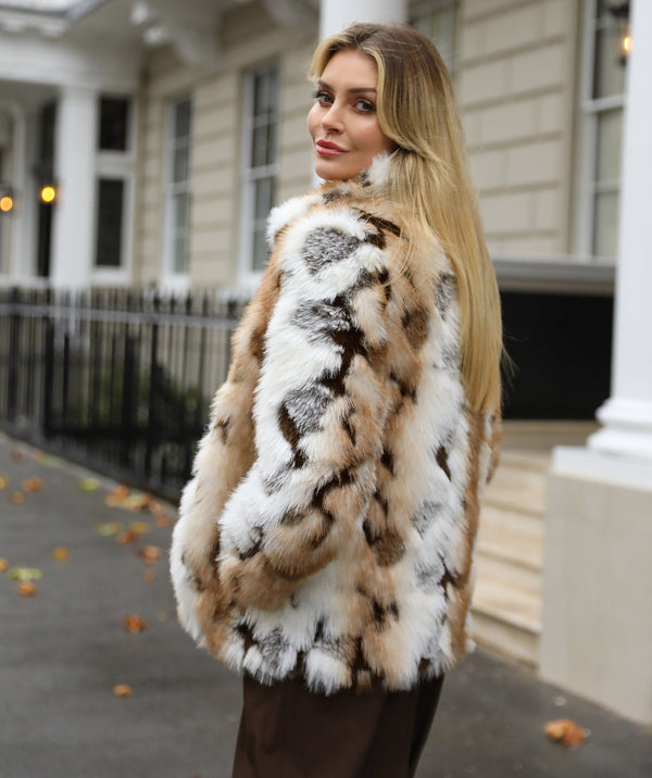Malika - Shortline Marled Faux Fur Coat