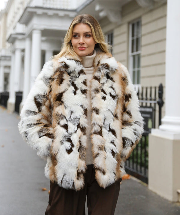 Malika - Shortline Marled Faux Fur Coat