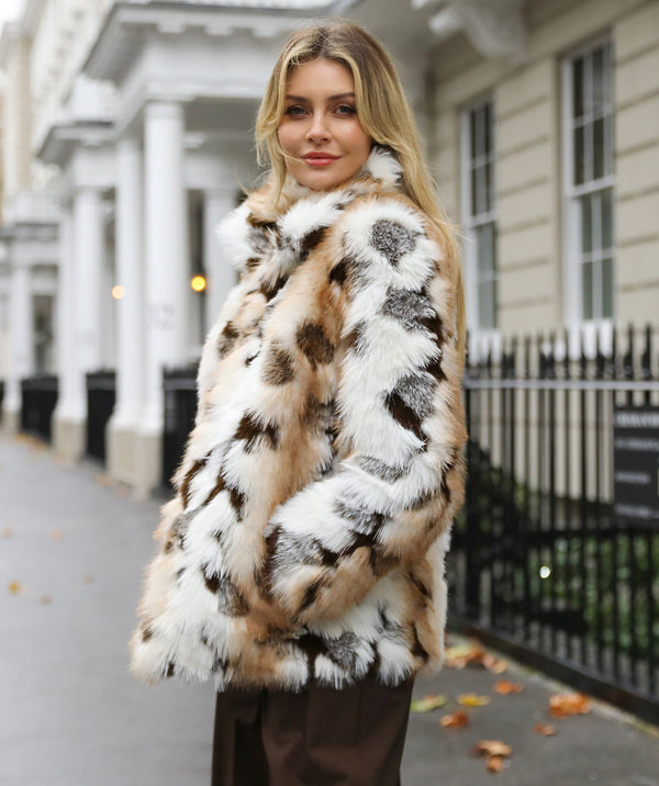 Malika - Shortline Marled Faux Fur Coat
