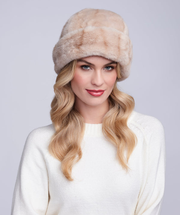 Marilyn - Honey Plush Faux Fur Hat