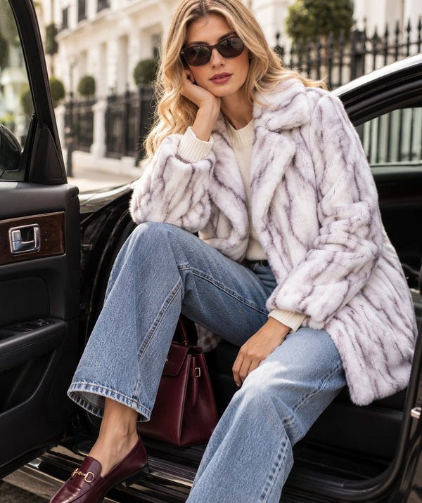 Marilyn - Manteau long en fausse fourrure