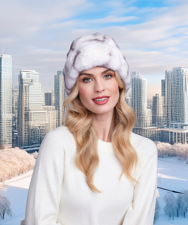 Marilyn - Silver Grey Plush Fur Fur Sombrero