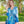 Mauritius - Blue Ocean Print Midi Length Cover Up with Embellished Jewels