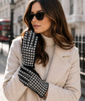McKenzie - Houndstooth Faux Suede Gloves