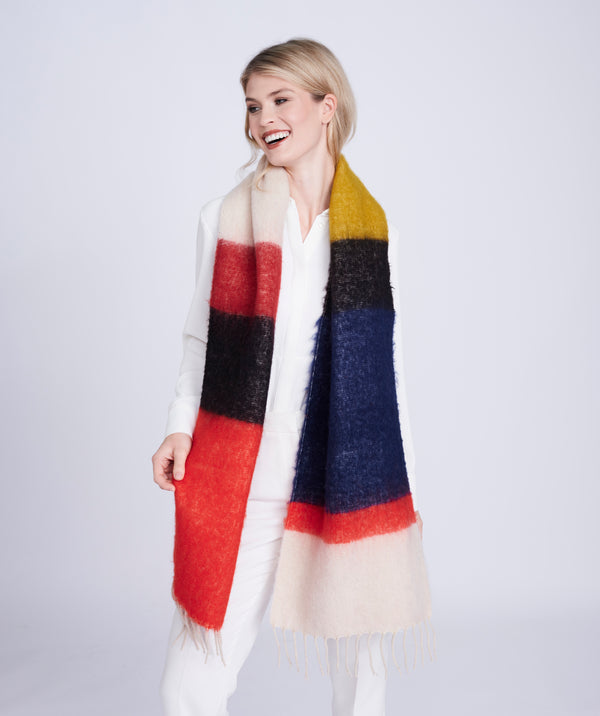 Melodia - sciarpa coperta a strisce super morbide multicolore