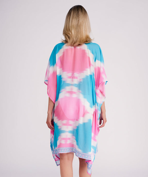 Miami - Turquoise Pink Diamond Beach Kaftan