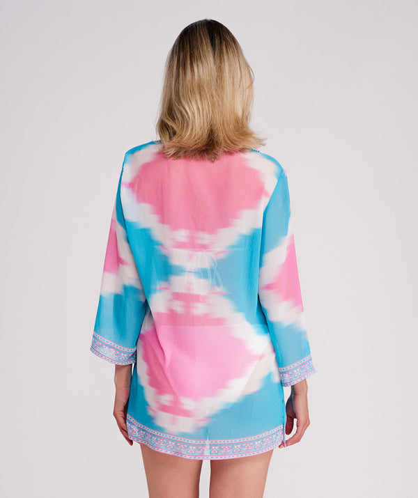 Miami - Turquoise Pink Diamond Beach Tunic