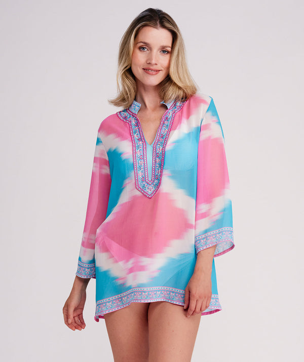 Miami - Turquoise Pink Diamond Beach Tunic