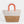 Natural/White Rainbow Handle Tote Bag with Zipped Closure