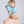 Visor naturel avec cravate en mousseline imprimée par Turquoise pâle