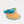 Visor naturel avec cravate en mousseline imprimée par Turquoise pâle