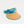 Misha - Natural Visor with Pale Turquoise Printed Chiffon Tie