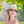 Misha - Visor natural con corbata de gasa turquesa pálida