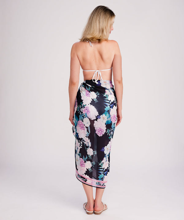 Modena - Dark Navy and Pink Beach Sarong