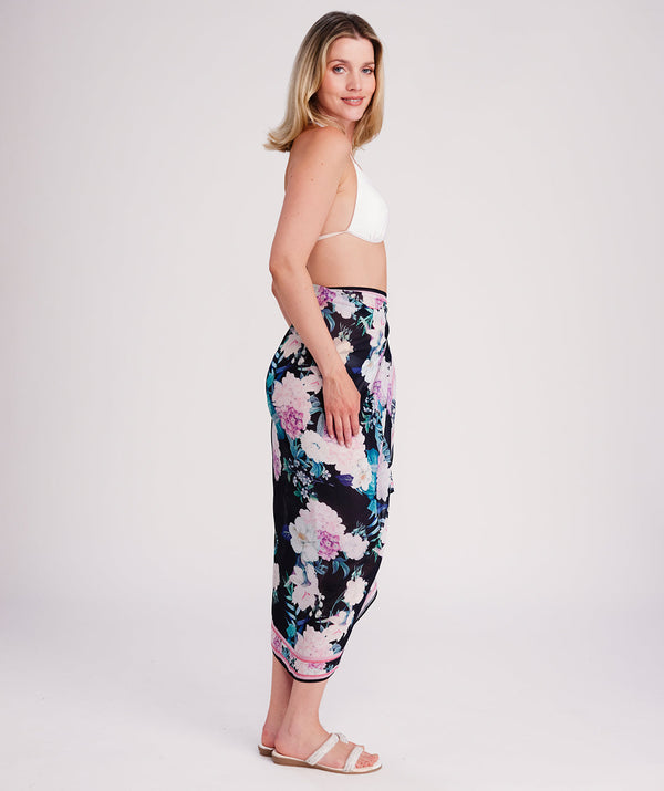 Modena - Dark Navy and Pink Beach Sarong