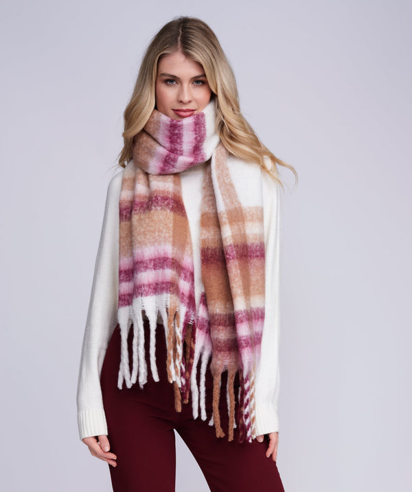 Nikita - Blush Pink Pink Burde de gran tamaño Bufanda de invierno