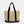 Black Sequin Embellished Straw Bag with Zipped Closure