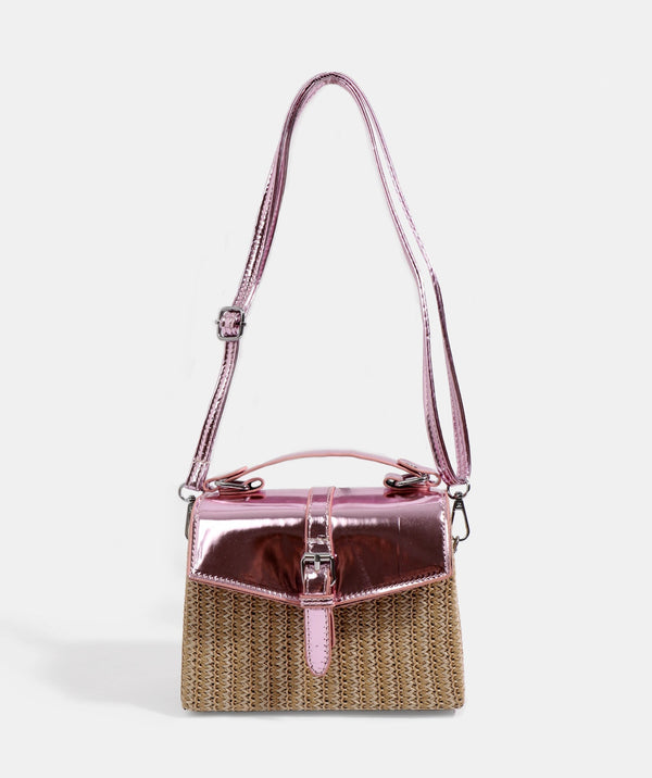 Opal - Pink Metallic Faux Lederbeutel mit verstellbaren Gurten