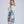 Paradiso - Blue Floral Print Midi Length Cover Up with Beaded Embellishment