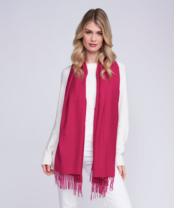 Burgundy Italian Pashmina with Twisted Fringes