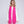 PIA - Pashmina italiana Fucsia con franjas retorcidas