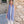 PIA - Pashmina italiana azul denim con flecos retorcidos