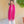 PIA - Pashmina italiana Fucsia con franjas retorcidas