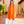 PIA - Pashmina italiana naranja con flecos retorcidos