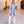 PIA - Pashmina italiana azul denim con flecos retorcidos