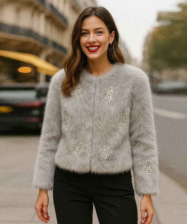 Portia - Faux Fur Cropped Jacket