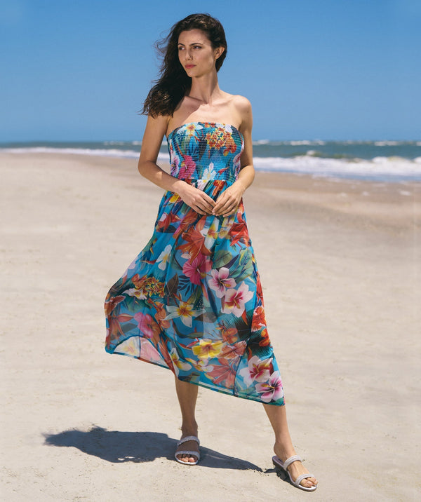 Ravella - Cornflower Blue Strapless Maxi Dress