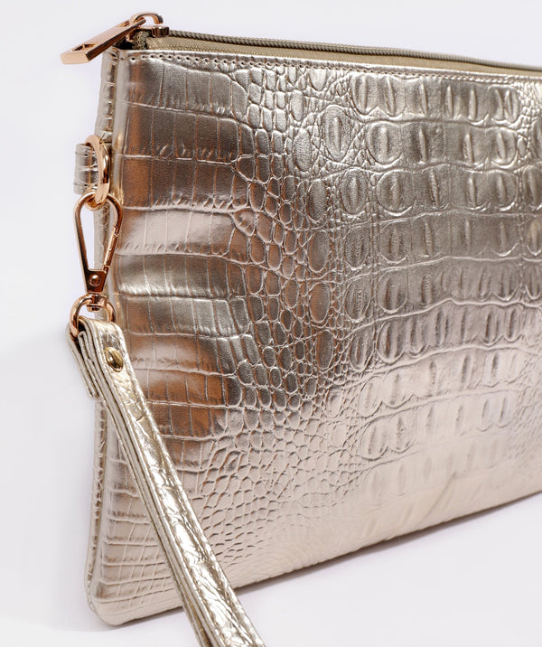 Reagan - Gold Metallic Clutch Bag