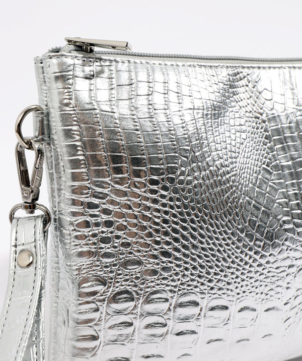 Reagan - Silber Metallic Clutch Bag