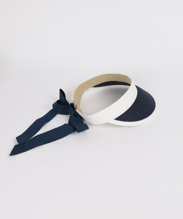 Rico - Navy and White Two Tone Straw Visor