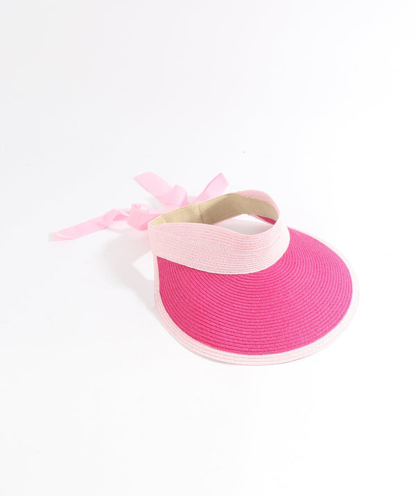 Rico - Pink Two Tone Straw Visor
