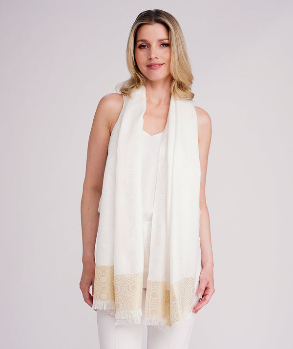 Ritz Schal – Creme/Gold