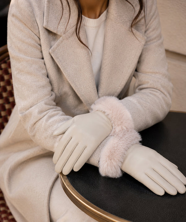Roma – Handschuhe aus Kinderleder mit Kunstfellmanschette