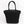 Black Open Weave Straw Beach Bag 