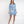 Blue Midi Cover Up with Tile Print and Beaded Embellishments