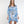 Blue Midi Cover Up with Tile Print and Beaded Embellishments