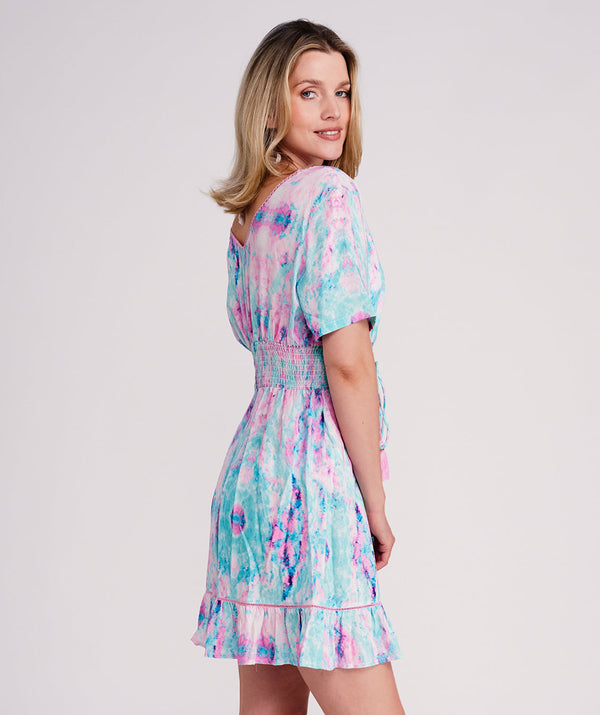 Seville - Soft Aqua and Pink Beach Dress