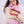 Suzie - Bufanda rosa con rayas multicolores