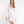 White/Pink Two Tone Embroidered Cover up with Drawstring Waist