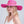 Tulum - cappello a bordo largo fucsia con perline tonale