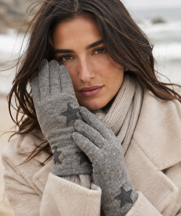 Uma - Guanti in lana con motivo a stelle