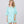 Aqua Marine Cotton Poncho Style Beach Coverup with Fringes.