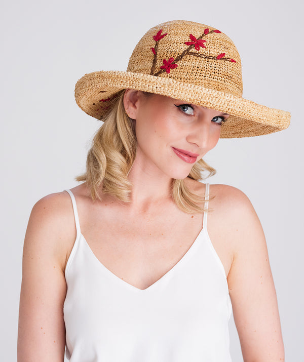 Vanessa - Embroidered Raffia Hat