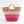 Venetta - Pink Striped Bag mit Kunstbambusgriffen