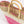 Venetta - Pink Striped Bag mit Kunstbambusgriffen