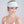 Pale Turquoise Straw Visor with Shell Bead Embellishment